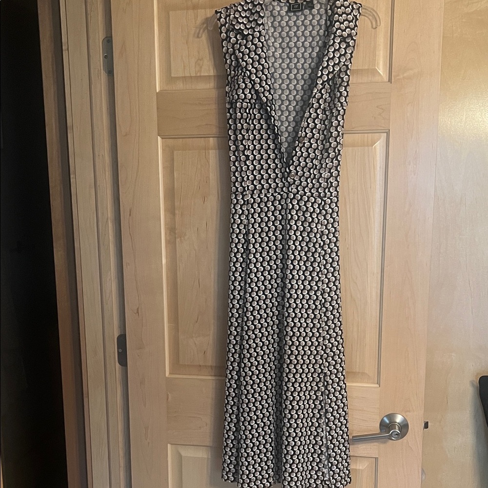 Ralph Lauren Black and White Geometric Maxi Dress